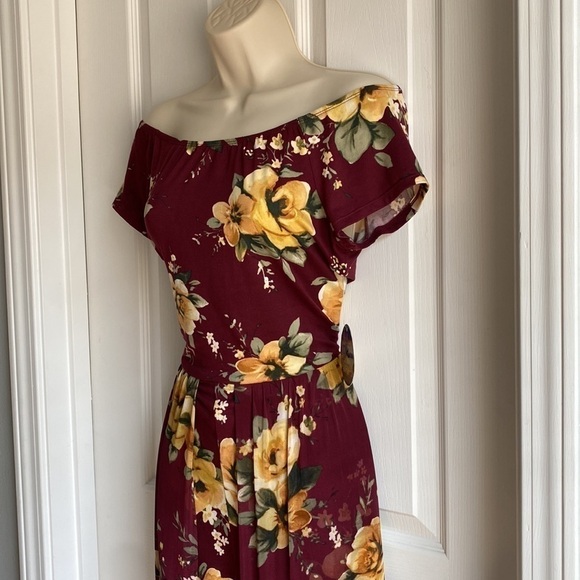 🆕 BeBop Off-Shoulder Romper with Skirt Floral Playsuit Large - Picture 4 of 14